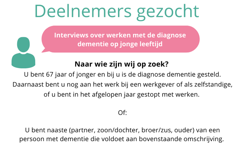 Deelnemer Werken met Dementie project gezocht!